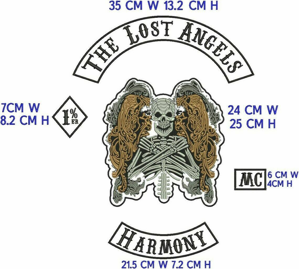 The Lost Angels mc 35cm iron on embroidered set