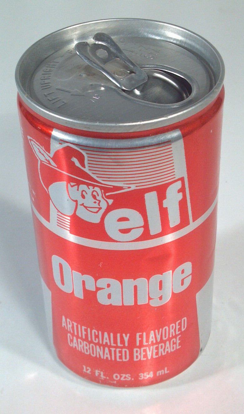 Vintage Elf Orange Soda Pop Can 12oz Aluminum Hopkins MN