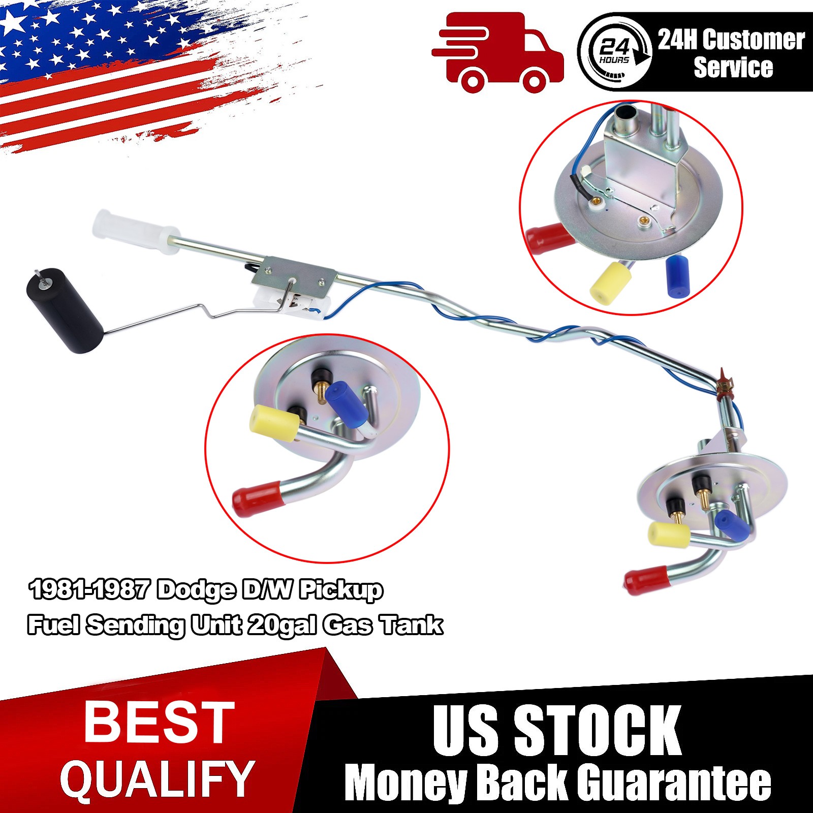 Fuel Sending Unit For 1981-87 Dodge D/W Pickup 20gal Gas Tank 3.7L 5.2L 5.9L V8