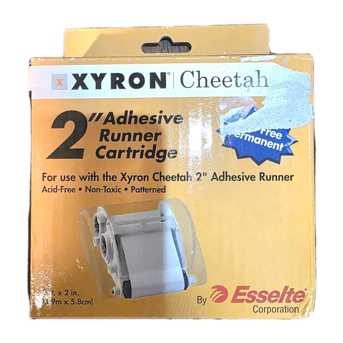 Xyron Cheetah Replacement 2 Adhesive Runner Cartridge Roll On Permanent