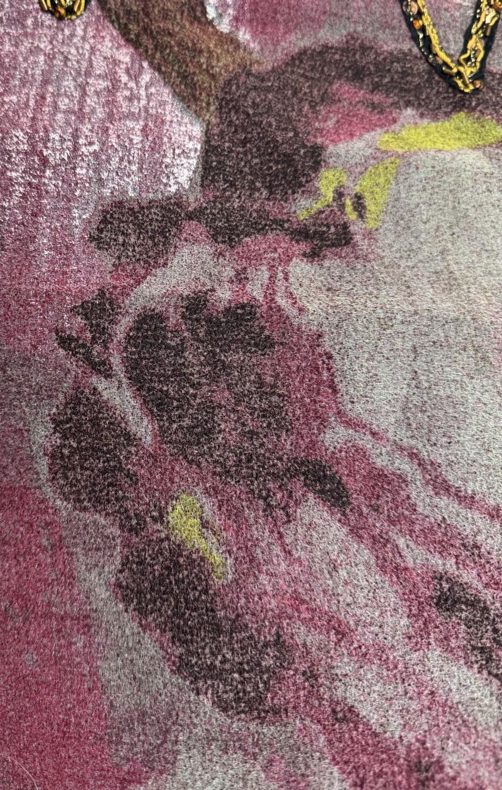 Christian Lacroix Vint. Black Chantilly Lace W Plum Silk Scarf Shawl 30” x 80”