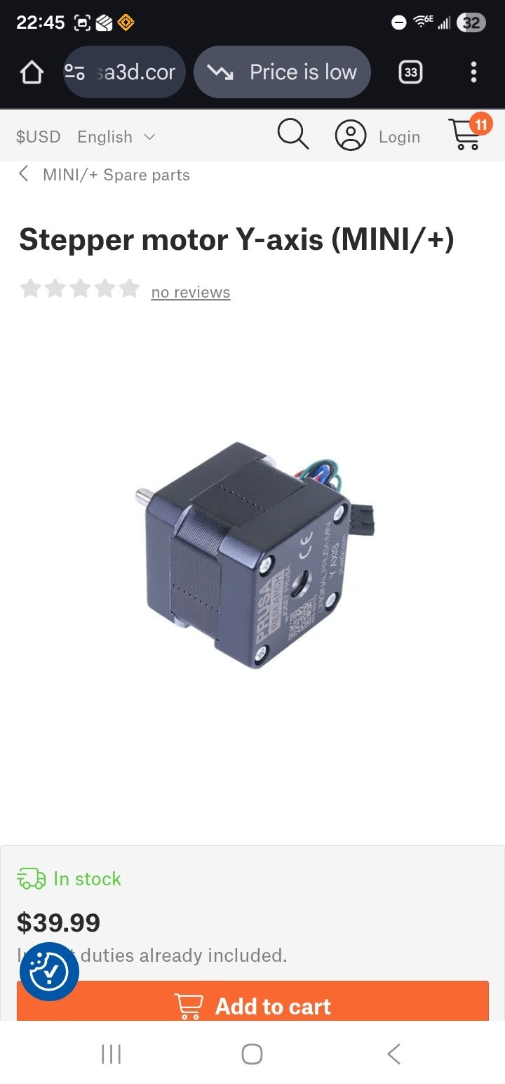 Prusa MINI/+ Original Y-axis Stepper Motor