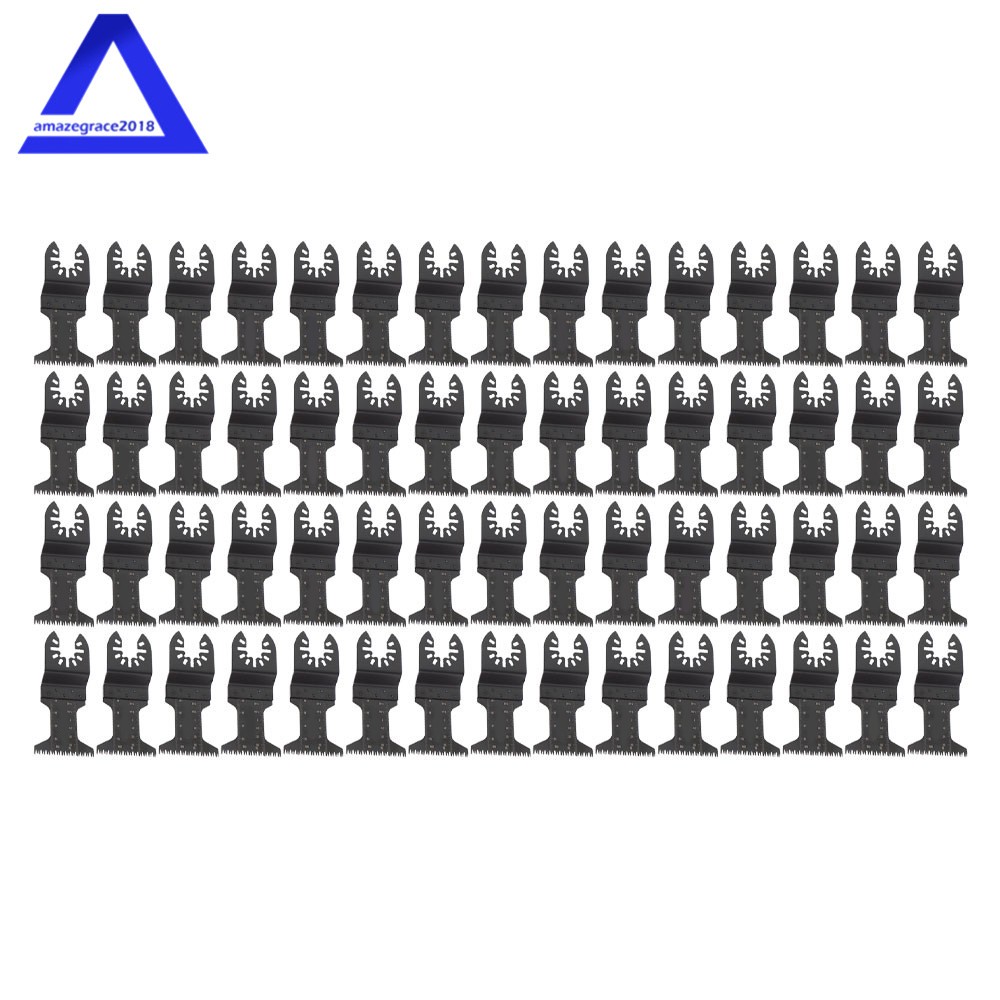 60 PC Metal Wood Universal Oscillating Multitool Quick Release Saw Blades Kit US