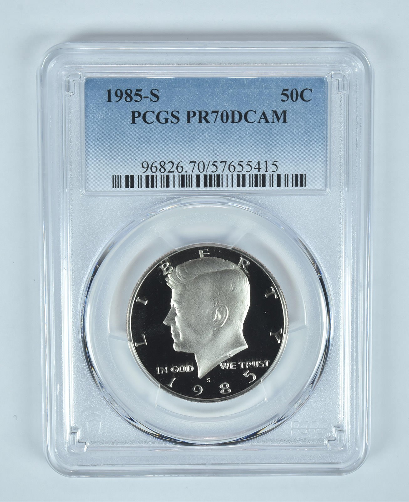 1985-S Kennedy Half Dollar PR70 DCAM PCGS Blue Label