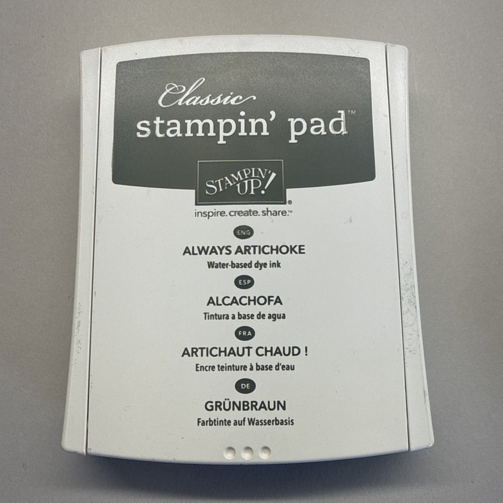 Stampin Up Retired Ink Pad Always Artichoke  Linen