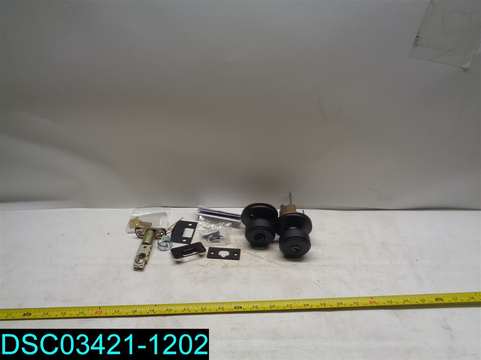 Schlage Bowery Matte Black Keyed Entry Door Knob w/Greyson Trim 043156494682