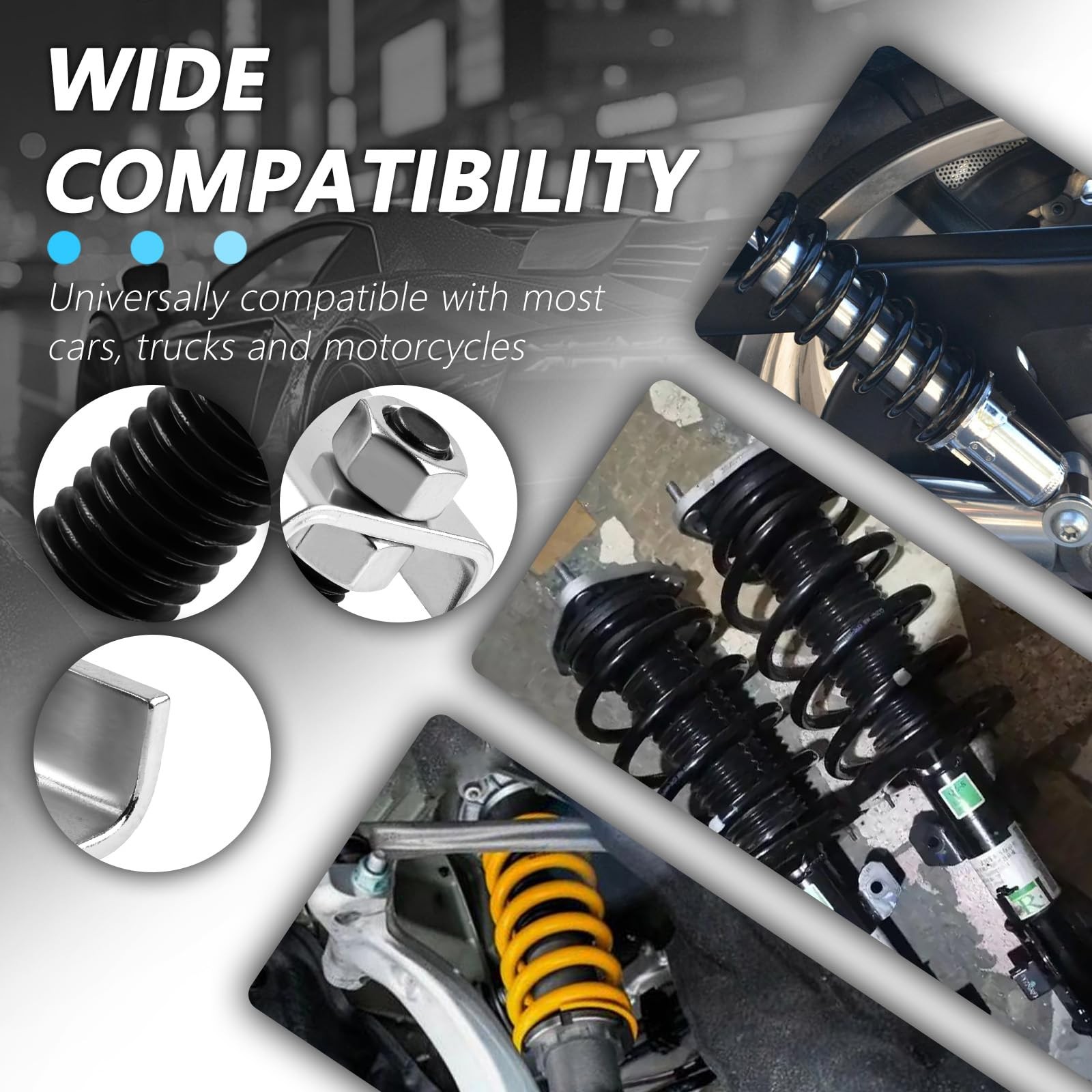 4PCS Coil Spring Compressor Tool,2 Way Adjustable Strut Spring Compressor for...