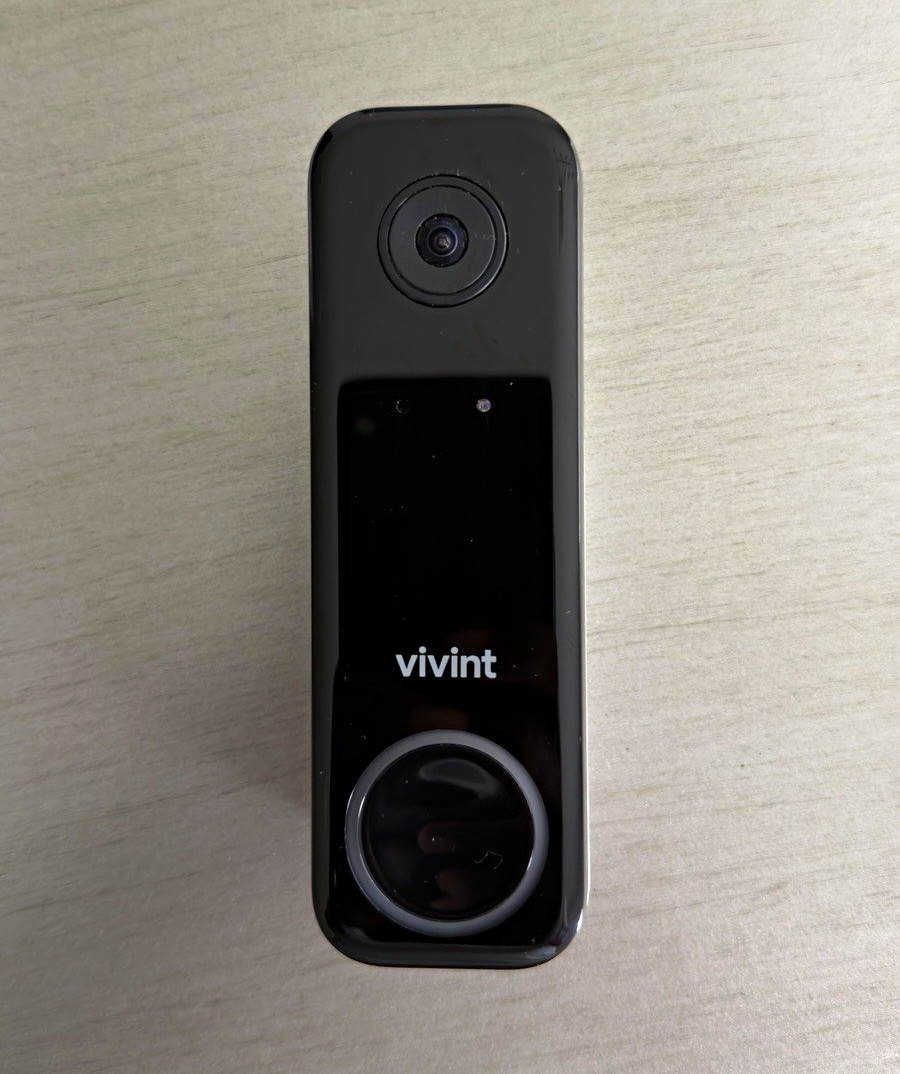 Vivint Smart Video Doorbell Camera, Black, Round Button, Rectangle Shape