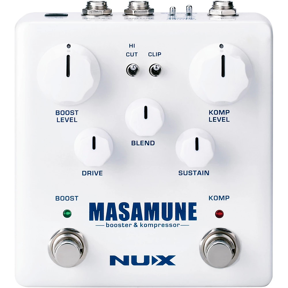 NUX Masamune Booster and Kompressor Effects Pedal White