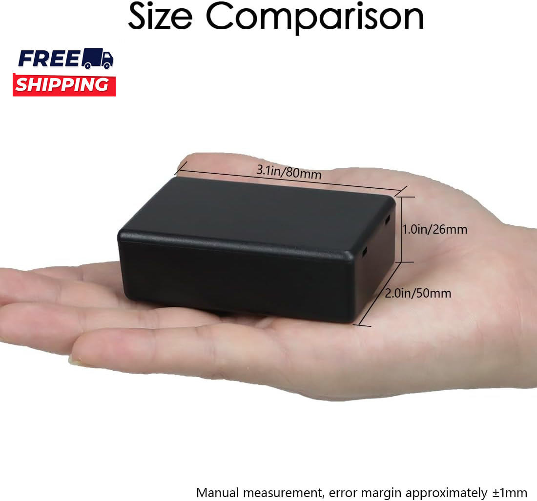 5 Pieces Plastic Project Boxes Junction Case for Electronic Project Black