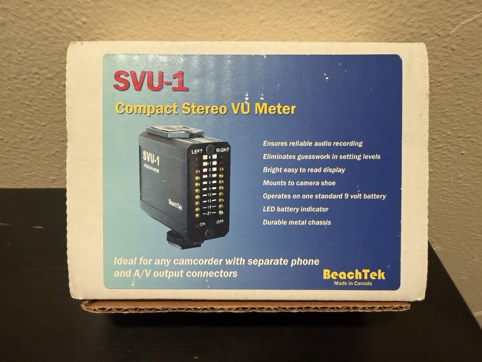 Beachtek SVU-1 Compact Stereo VU Meter for Camcorders Brand New NOS