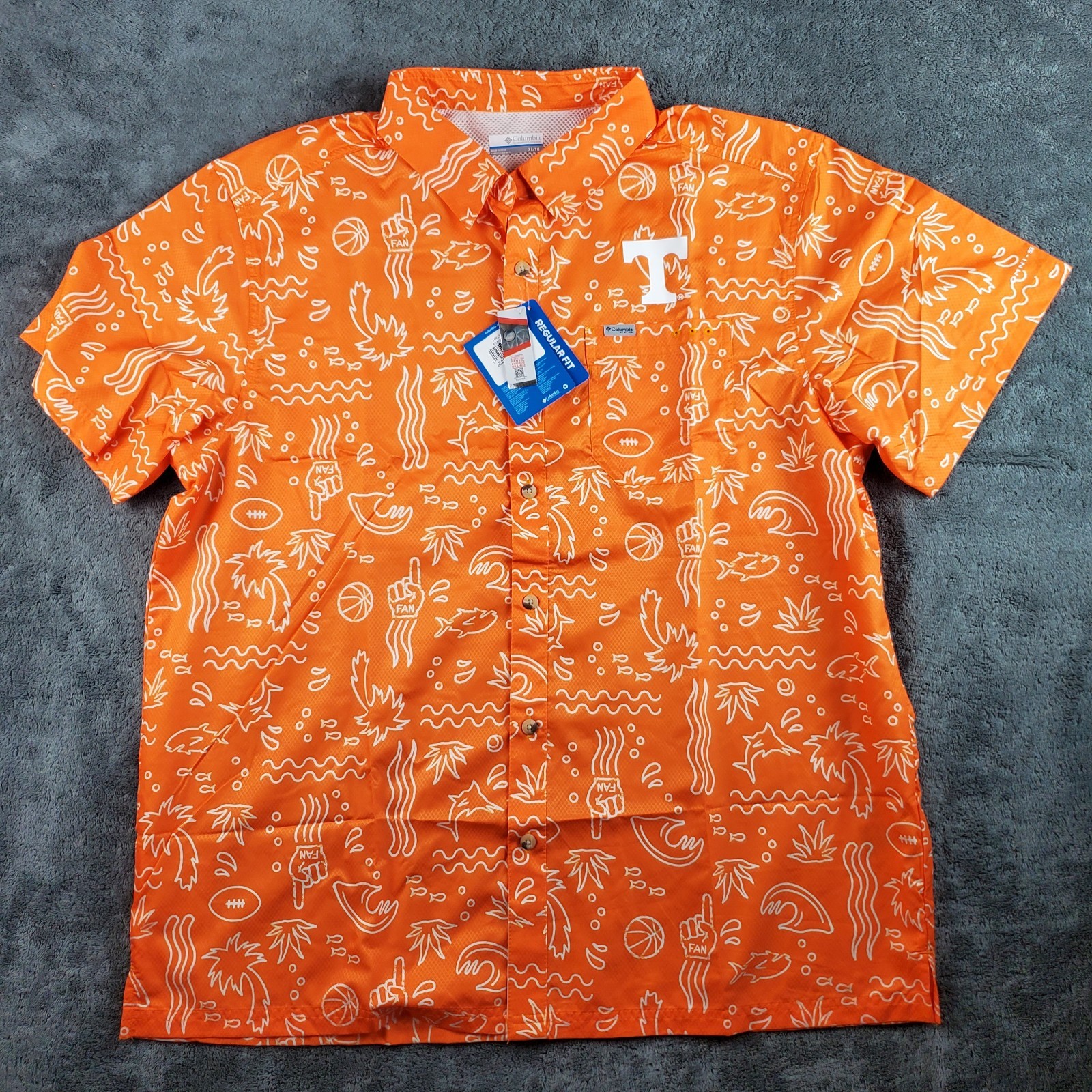 Columbia PFG Shirt Mens XL Super Slack Tide Button Tennessee Volunteers New