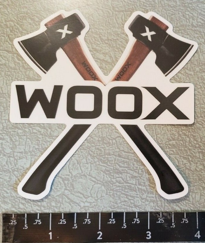 Woox Outdoor Double Axes STOCK Knives Vinyl Decal Sticker Shot Show Gear OEM
