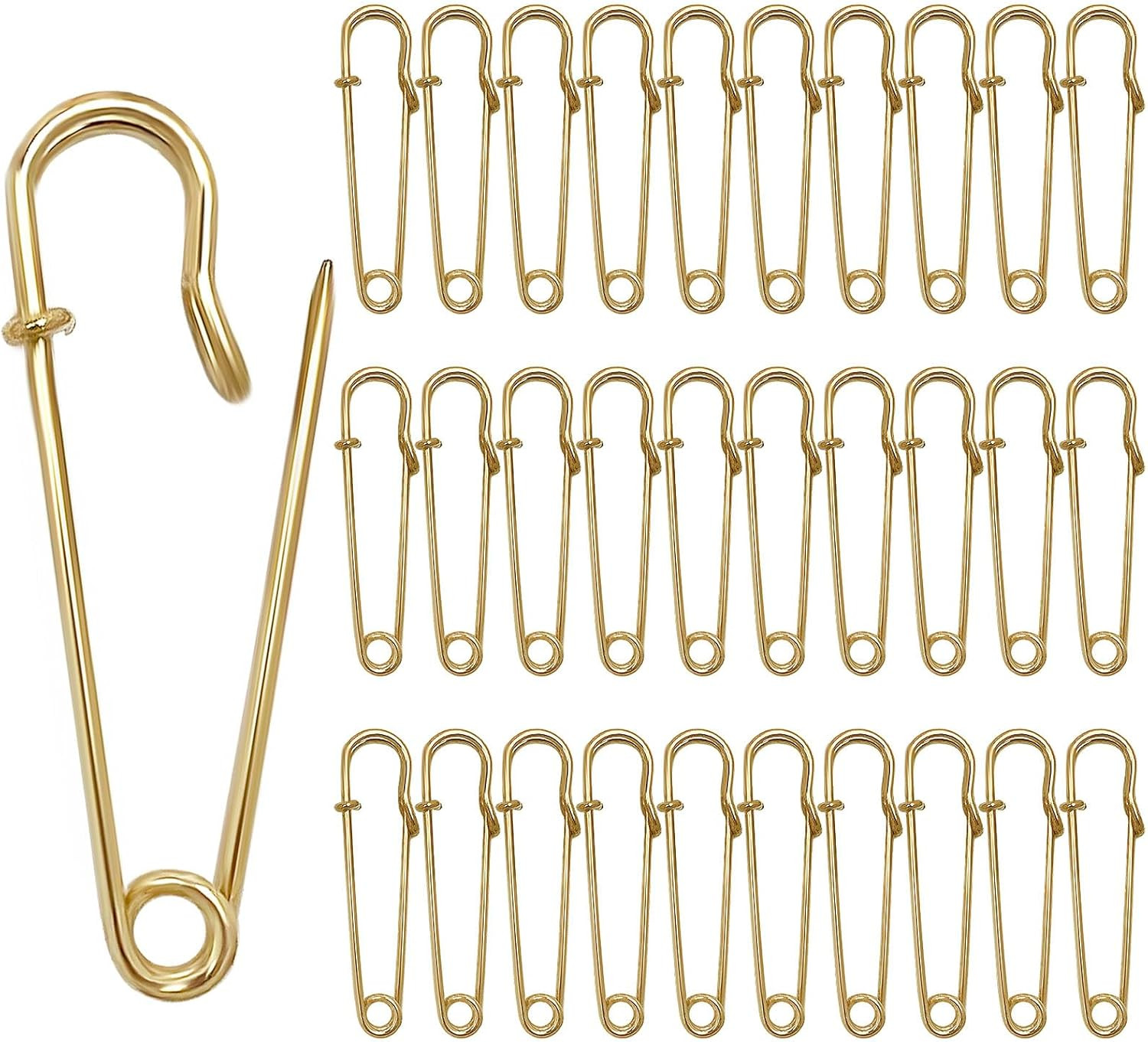 30 Pcs Large Safety Pins 2 Inch Heavy Duty Blanket Pins Big Safety Pin Steel Saf
