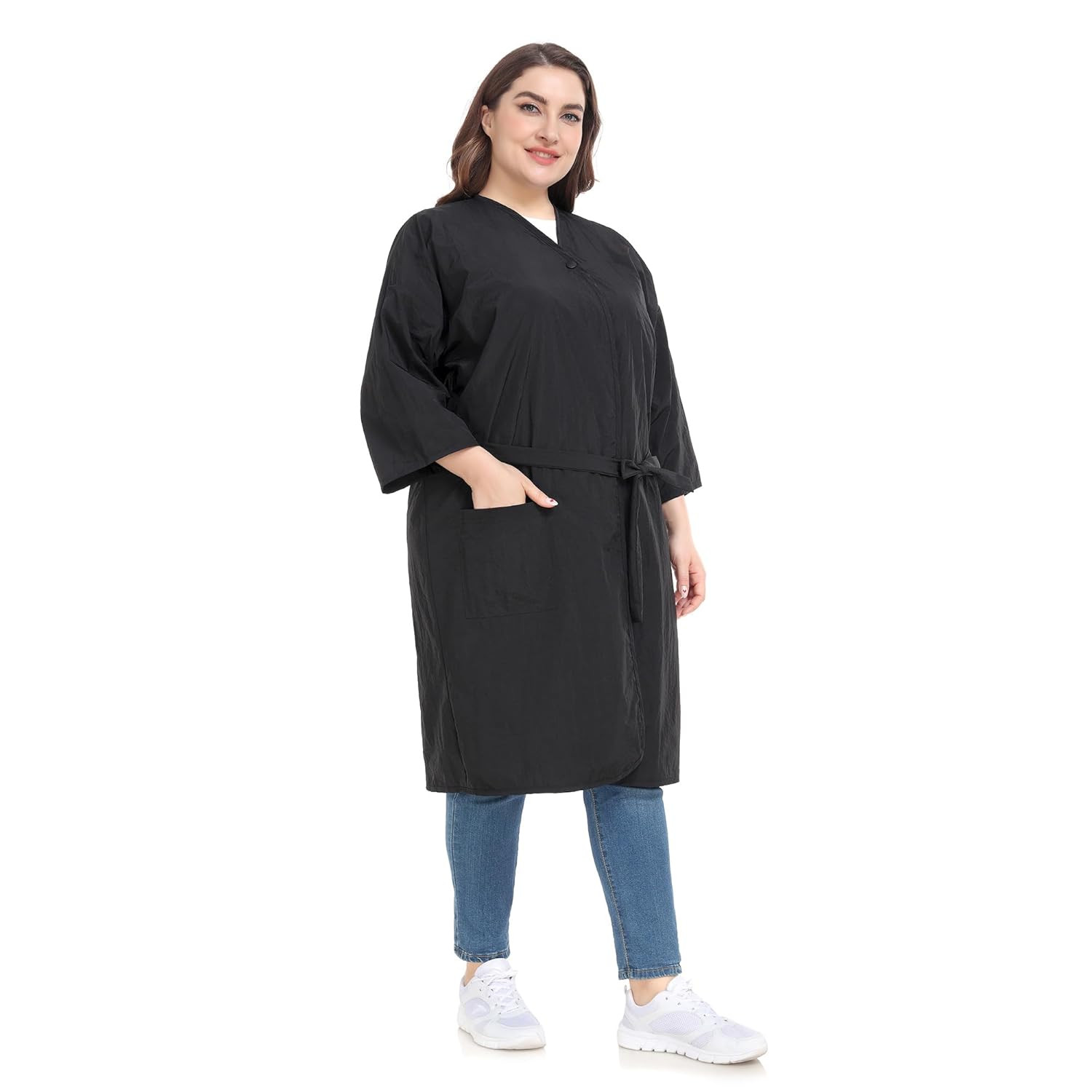 Salon Client Gown Robes Cape, Hair Salon Smock for Clients- Kimono Style, with S