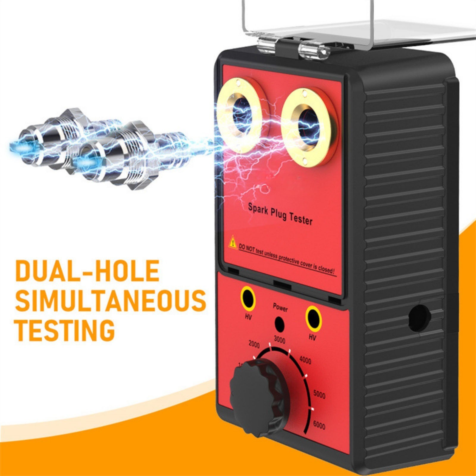 For Car 12V Spark Plug Tester Dual Hole Diagnostic Ignition Coil Analyzer Tool