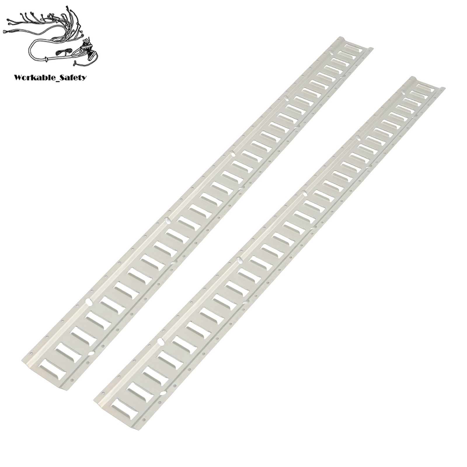 Silver 2 Pack 5 Foot E Track Rails, Zinc Plated For Cargo Trailer Tie Down