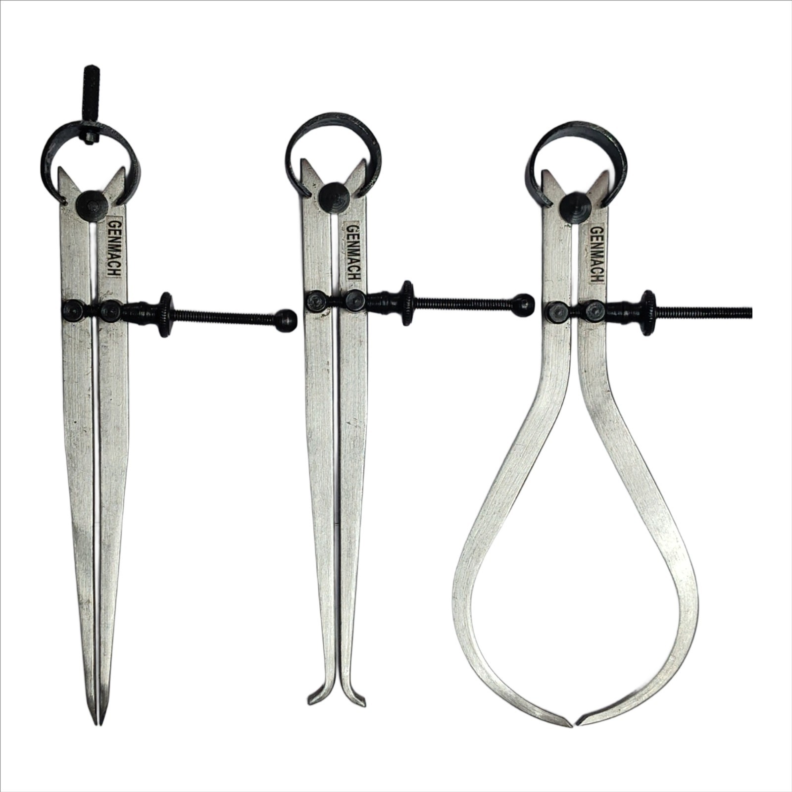 Set of 3 Spring Caliper Set Inside Outside Divider Measuring Tool 4" 100mm