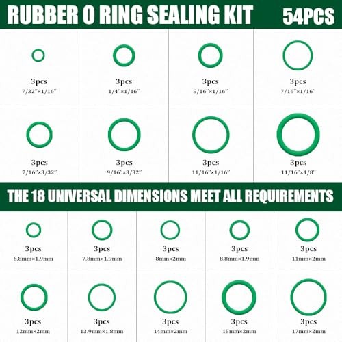 139PCS AC O Ring Kit, O Ring Assortment Kit, Automotive Replacement Air