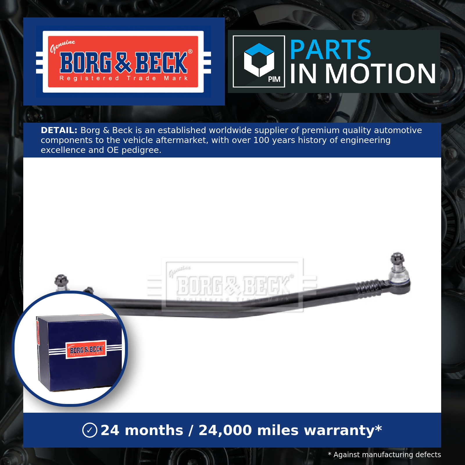 CV Centre Rod Assembly BTR32244 Borg & Beck 9704600705 9704600905 A9704600705