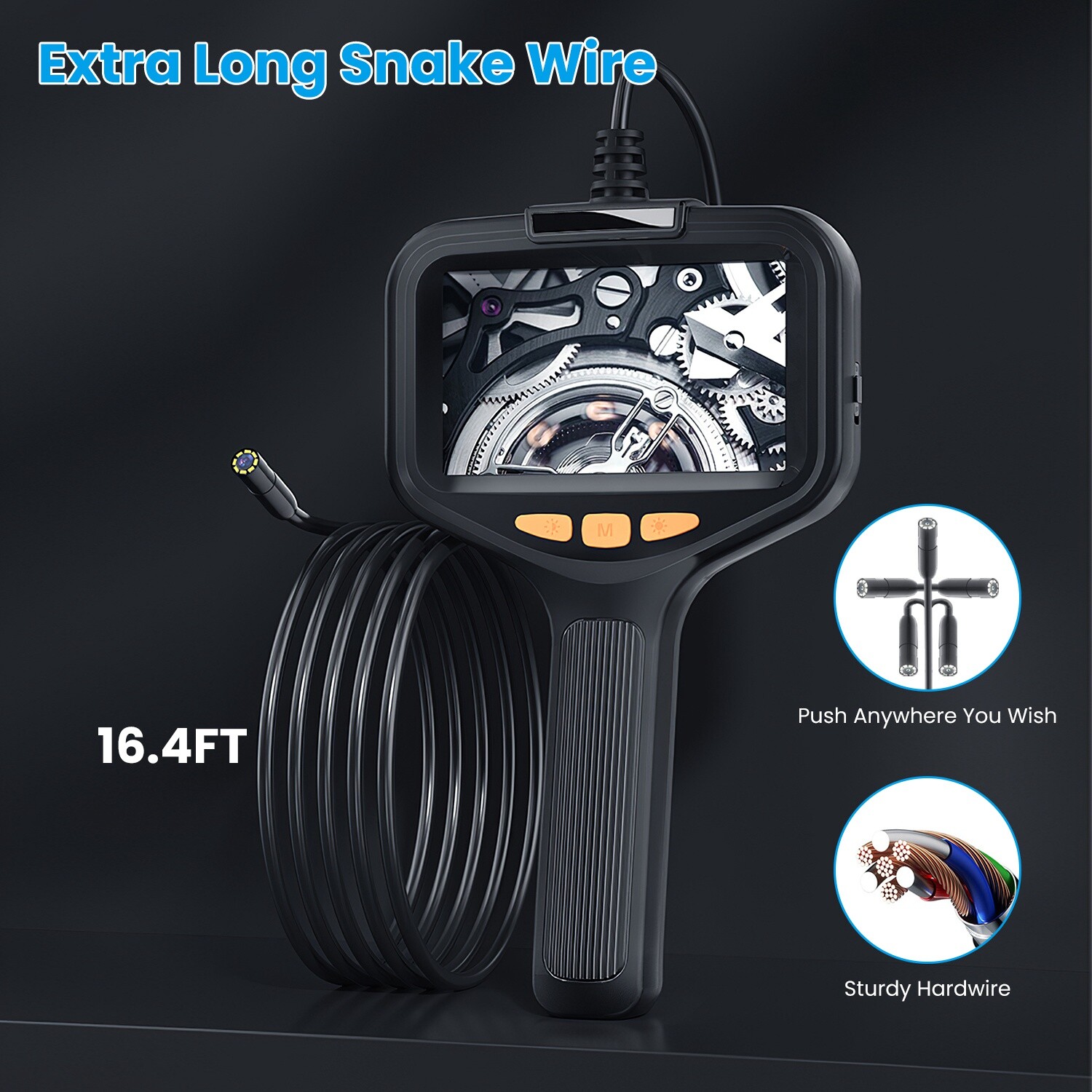 8 LED USB Snake Endoscope Borescope HD Inspection Camera Adjustable LED Lights