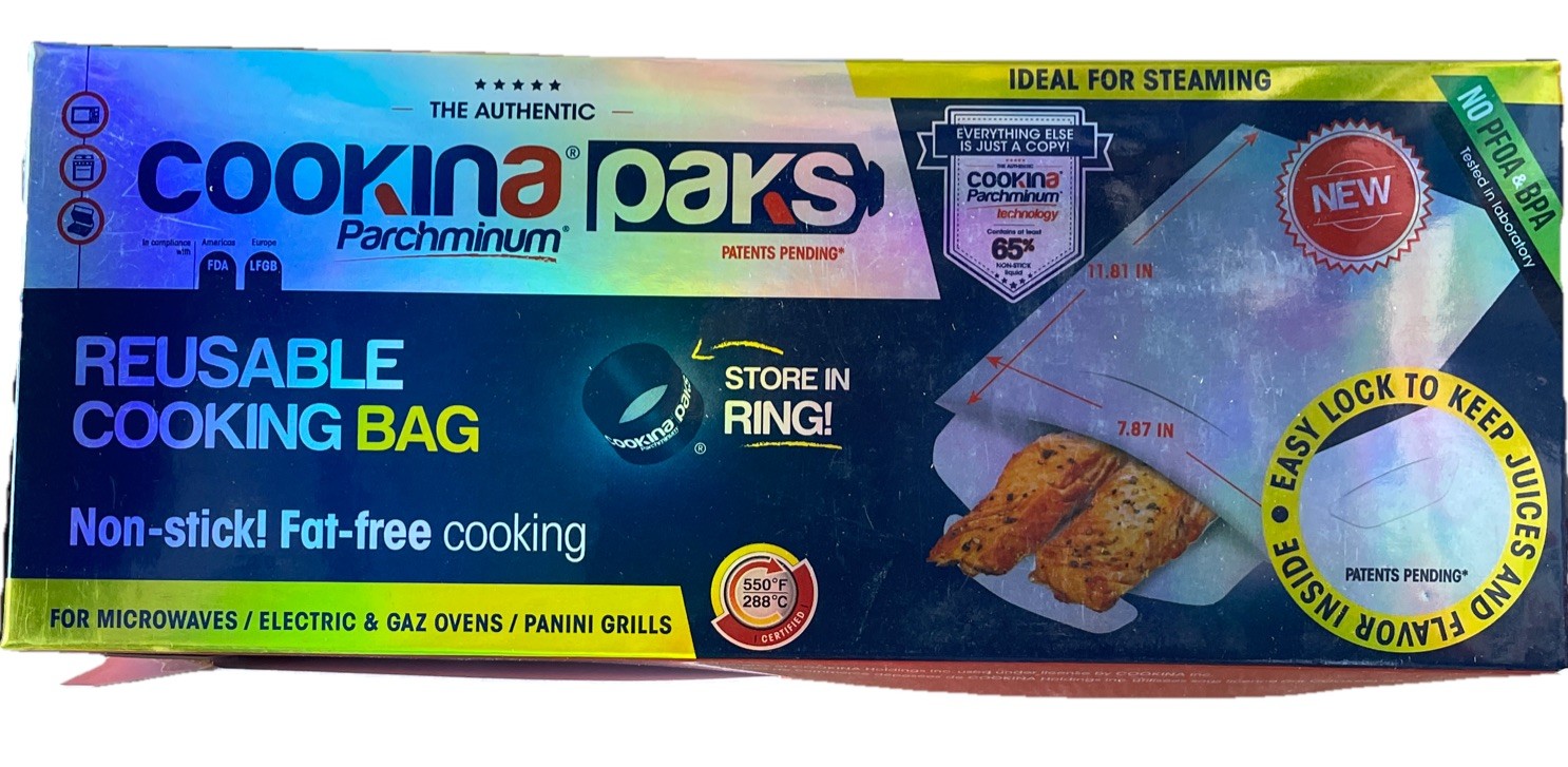 Cookina Parchinium PTFE Coated Fabric reusable Cooking Bag 11.81" x 7.87"  2 PK