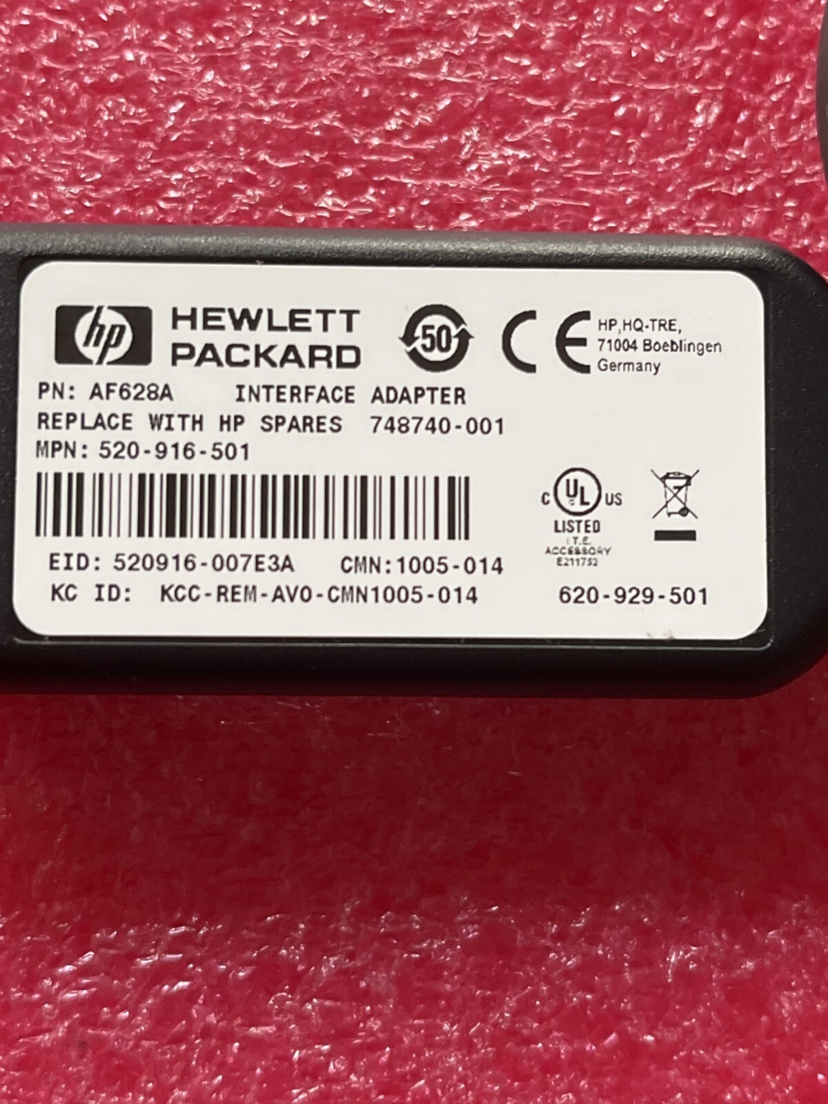 HP AF628A KVM Console USB Interface Adapter Video Cable 748740-001