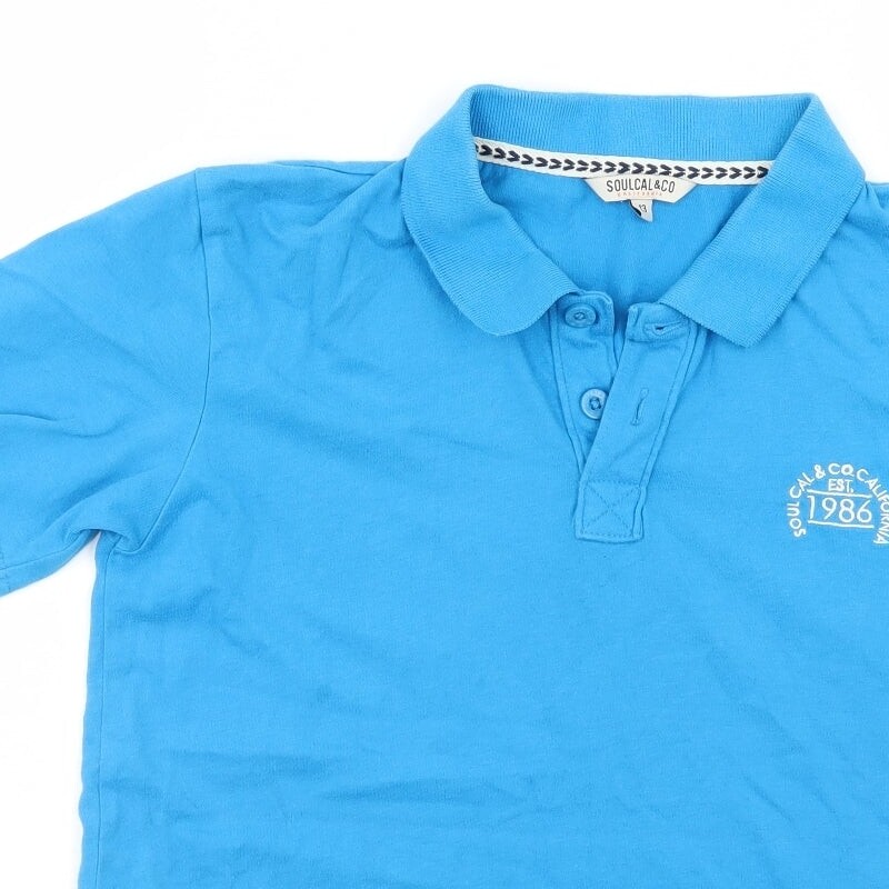 Soul Cal & Co Boys Blue Cotton Blend Polo Size 12 Months