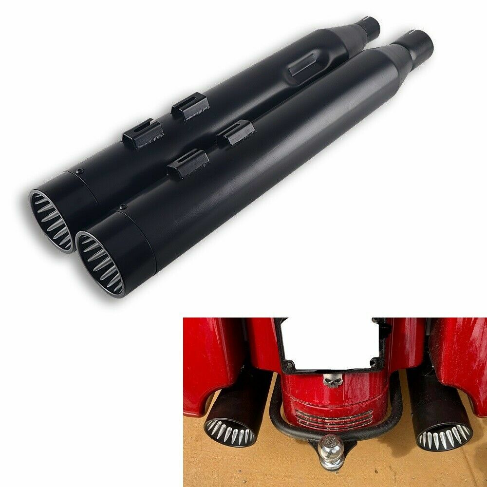 SHARKROAD 4" Slip On Mufflers For Harley Touring Exhaust 2017-UP, Amazing Loud