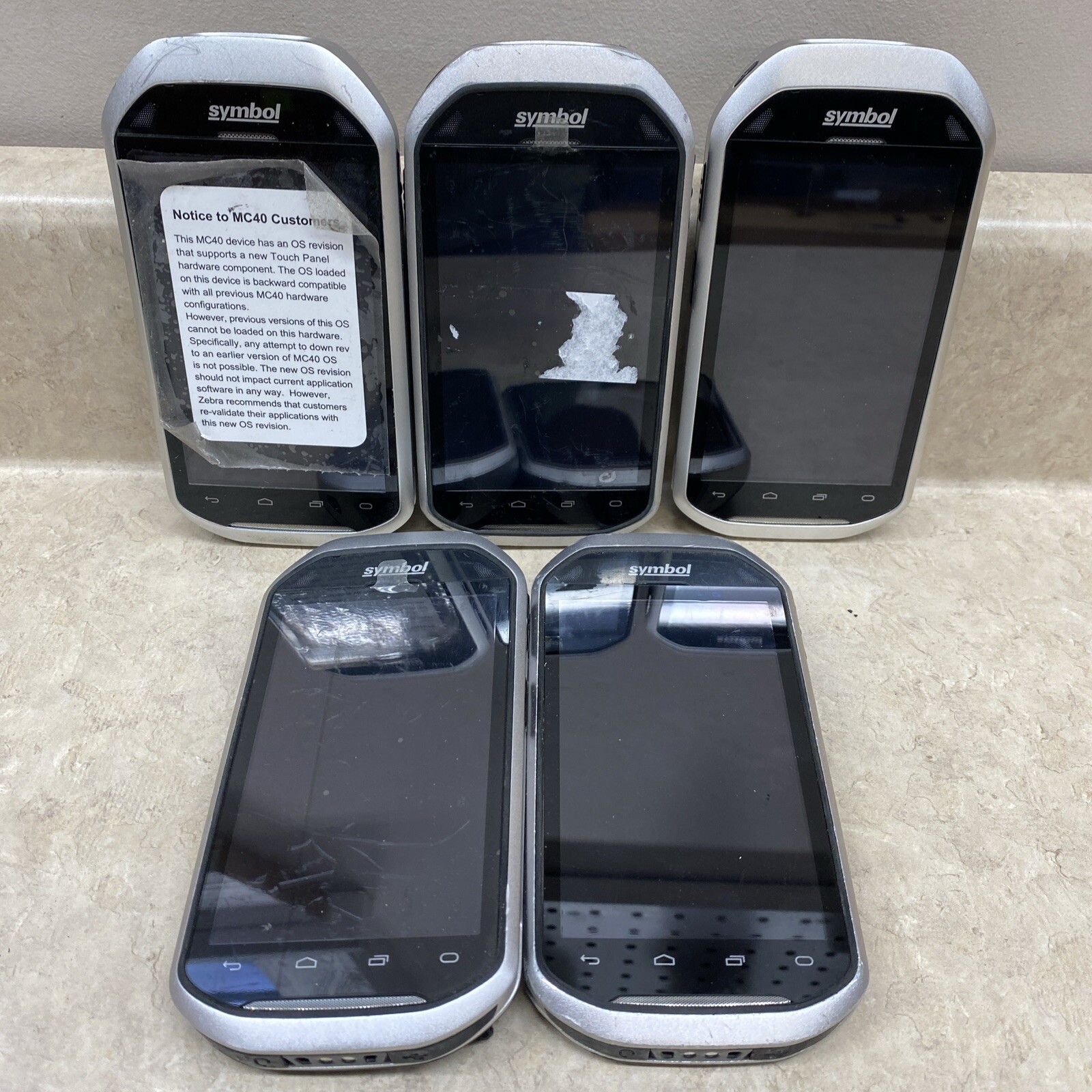 Lot of 5 MOTOROLA MC40N0 / MC40N0-SCJ3R01 Mobile Barcode Scanner
