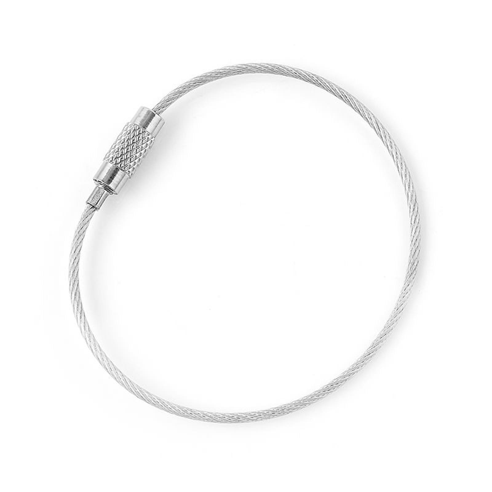 20x 1.5mm Screw Locking Wire Keychain Cable Rope Key Holder Keyring Chain Ring G