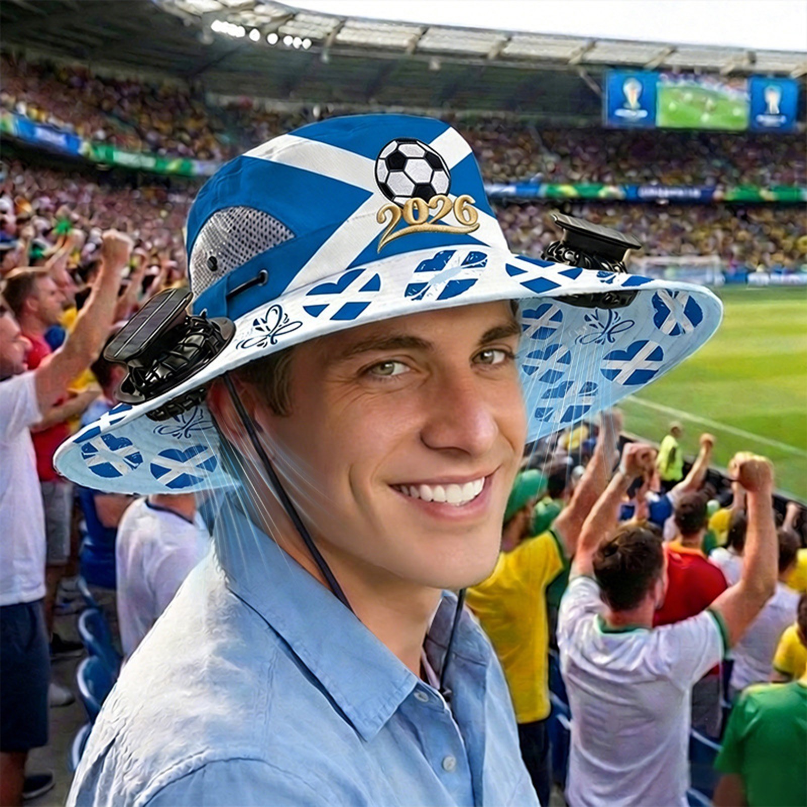 Solar Powered Wide Brim Hat, Rechargeable Fan Sun Shield Cap For Outdoor Sports