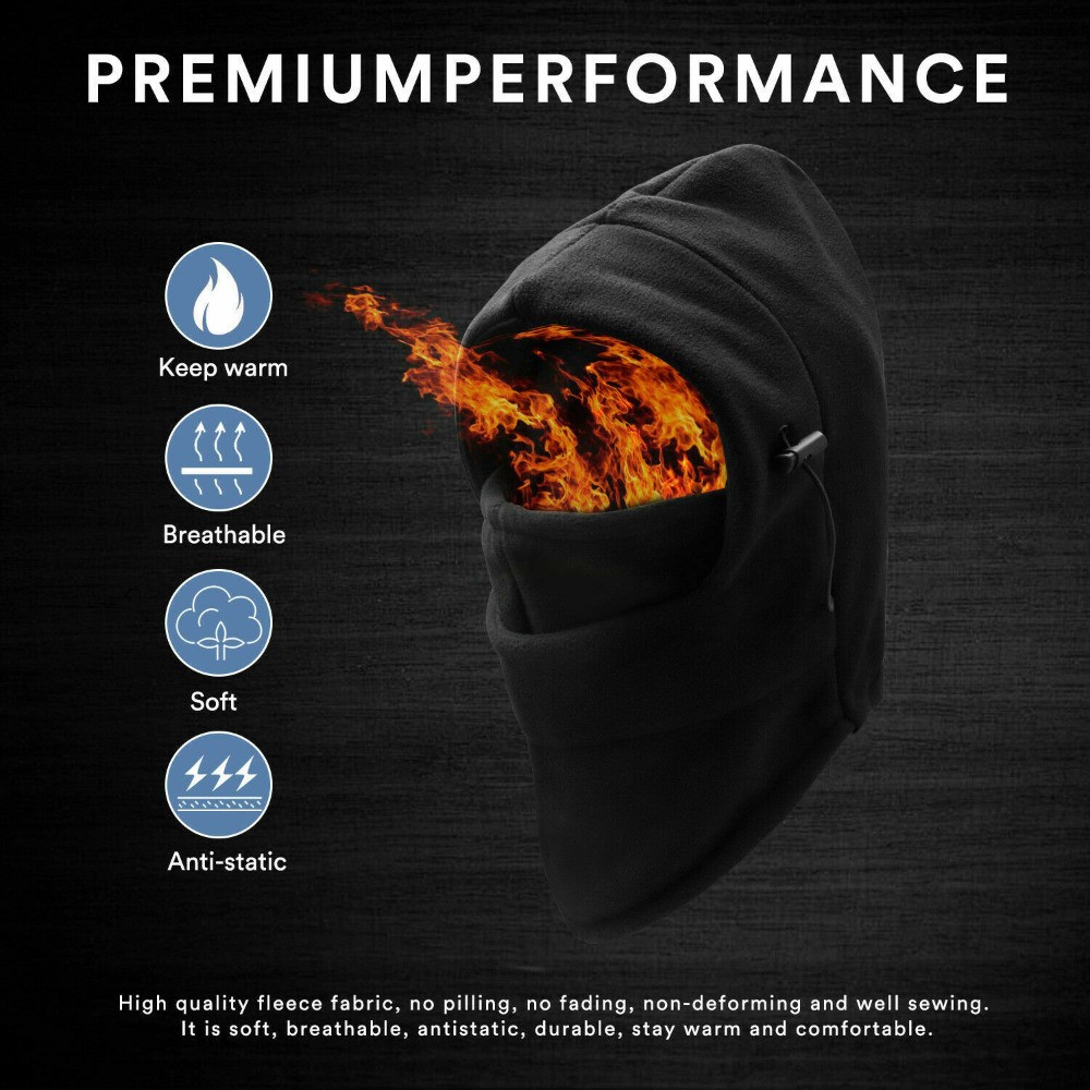 Winter Thermal Windproof Ski Mask Balaclava Fleece Full Face Mask for Men Women