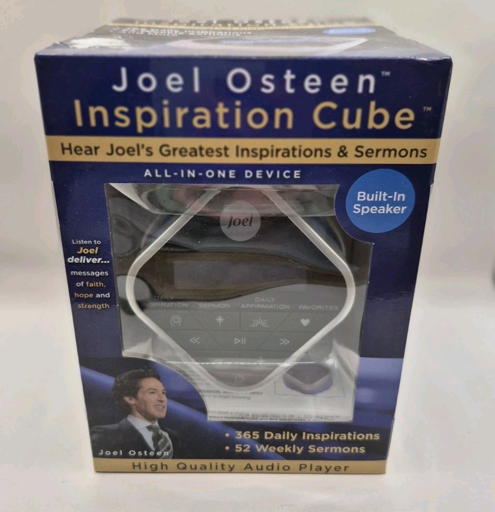 NIB Joel Osteen Audio Cube w/ 52 Weekly Sermons & 365 Daily Inspirations -JOCUBE