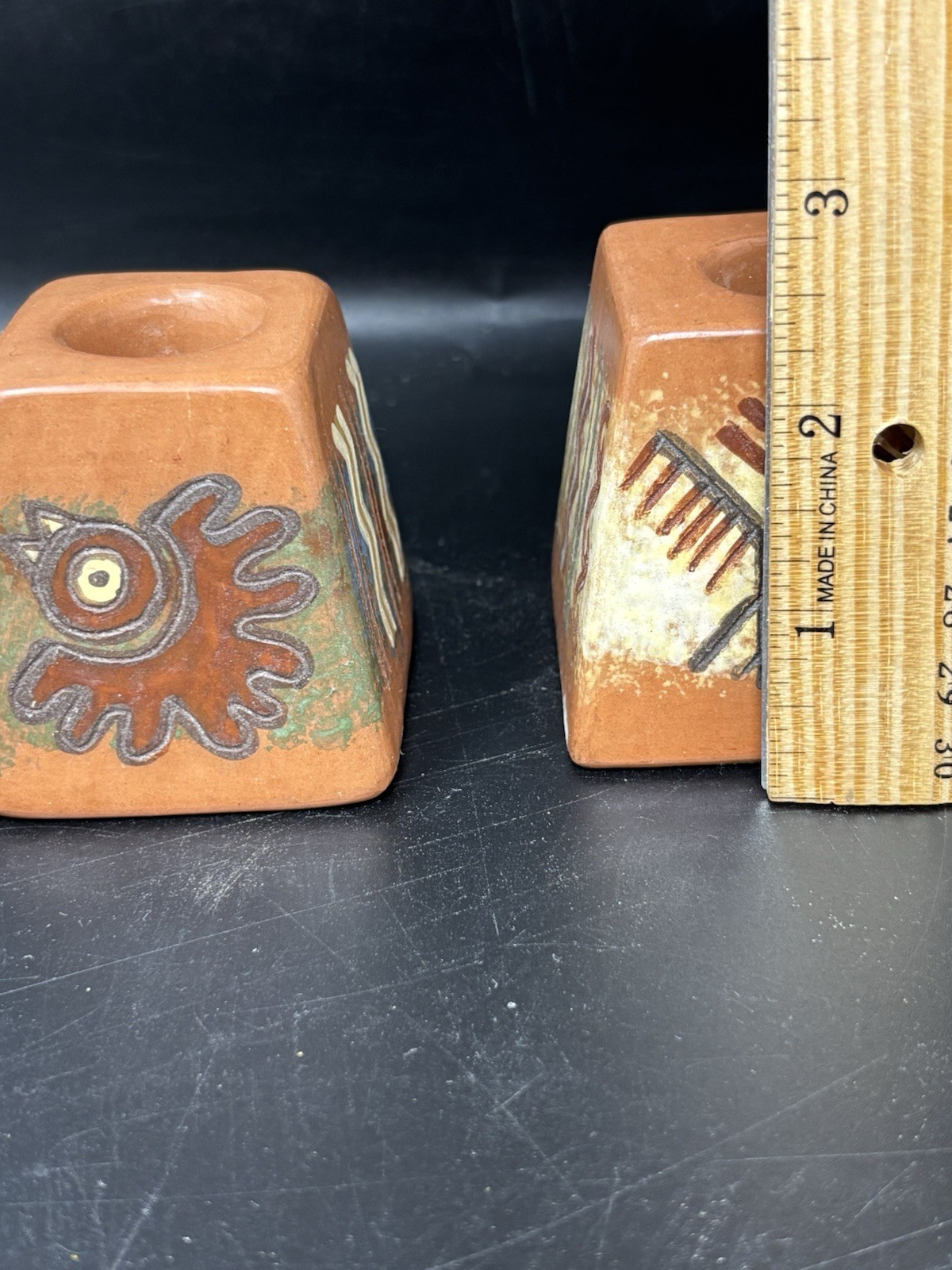 Small Peruvian Clay Taper Candle Holder Cusco Peru