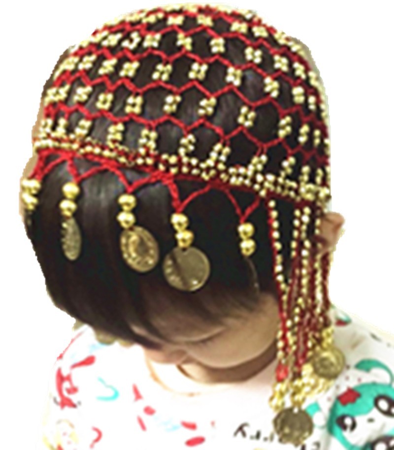 Adult & Girl Beaded Belly Dance Headpiece Headwear Cap Hat Fancy Dress Costume