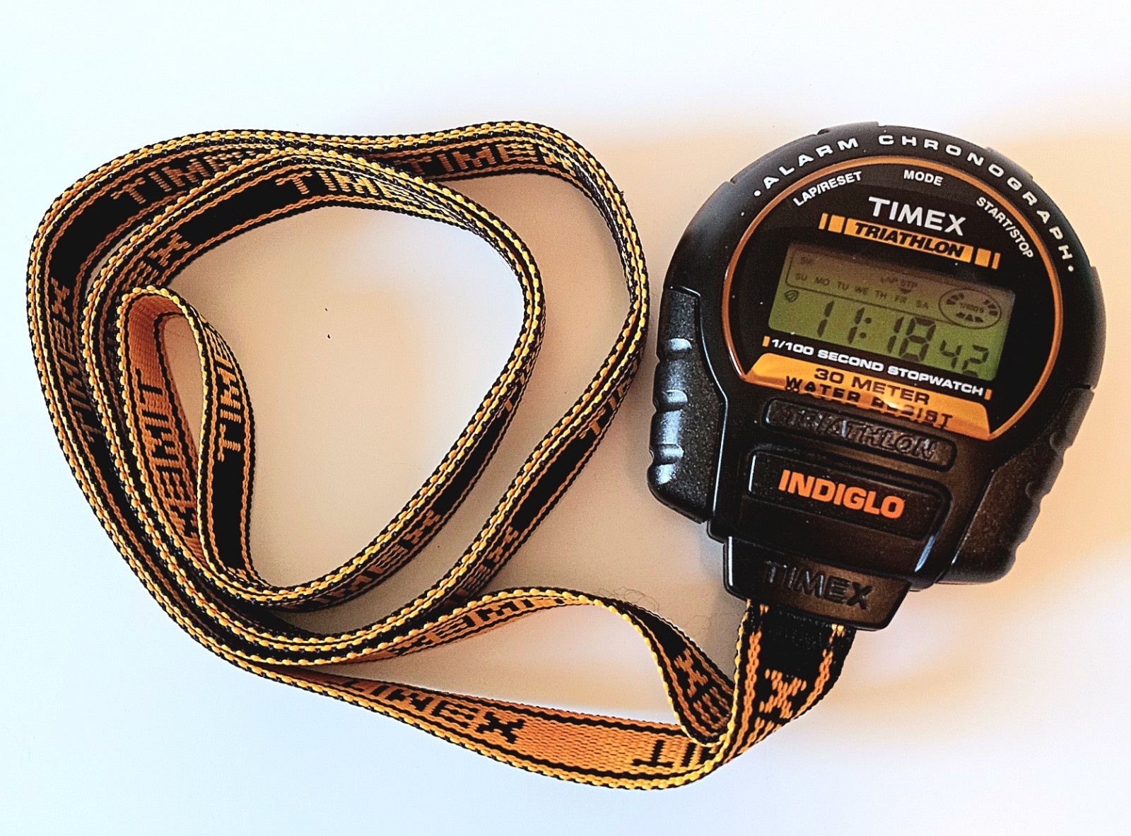 Timex Triathlon Indiglo Stopwatch Water Resistant Alarm Chronograph