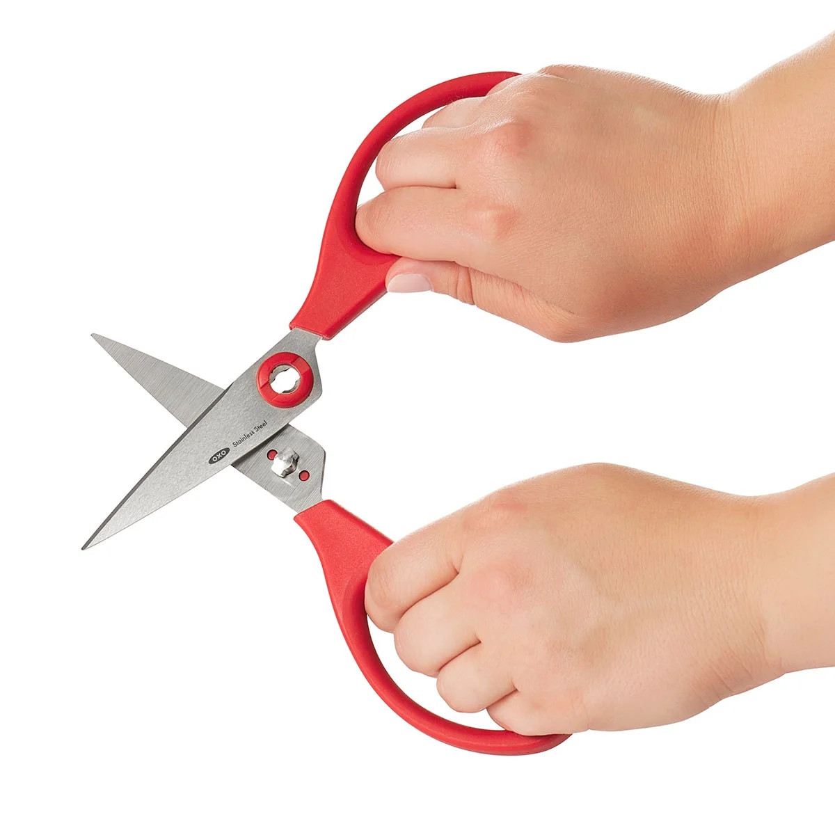 OXO SoftWorks Stainless Steel Kitchen Shears, 1 Count, Red