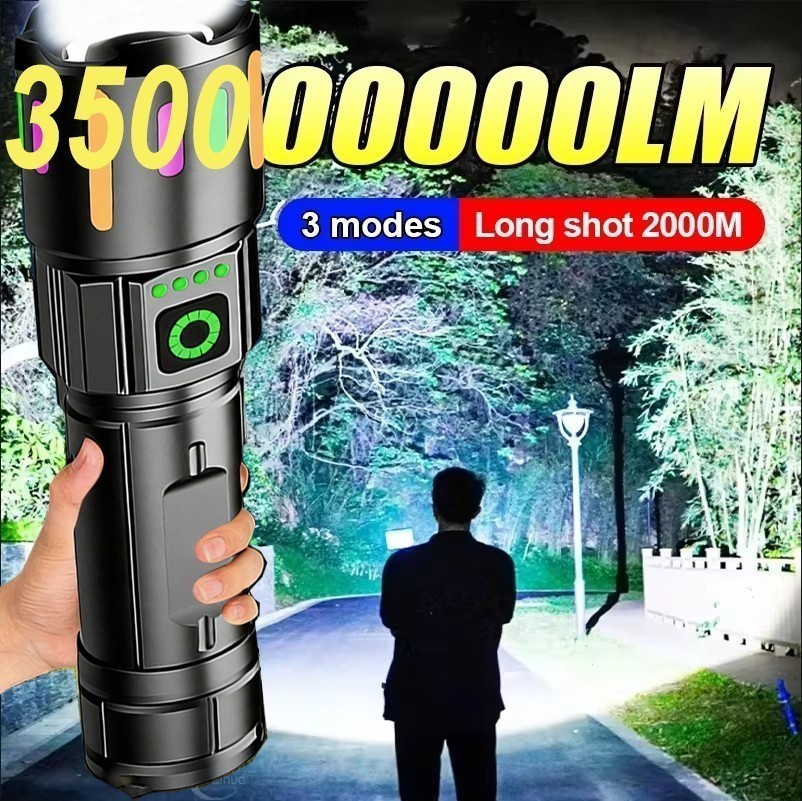 350000000 Lumen Super Bright LED Tactical Flashlight Rechargeable Work Light**-*