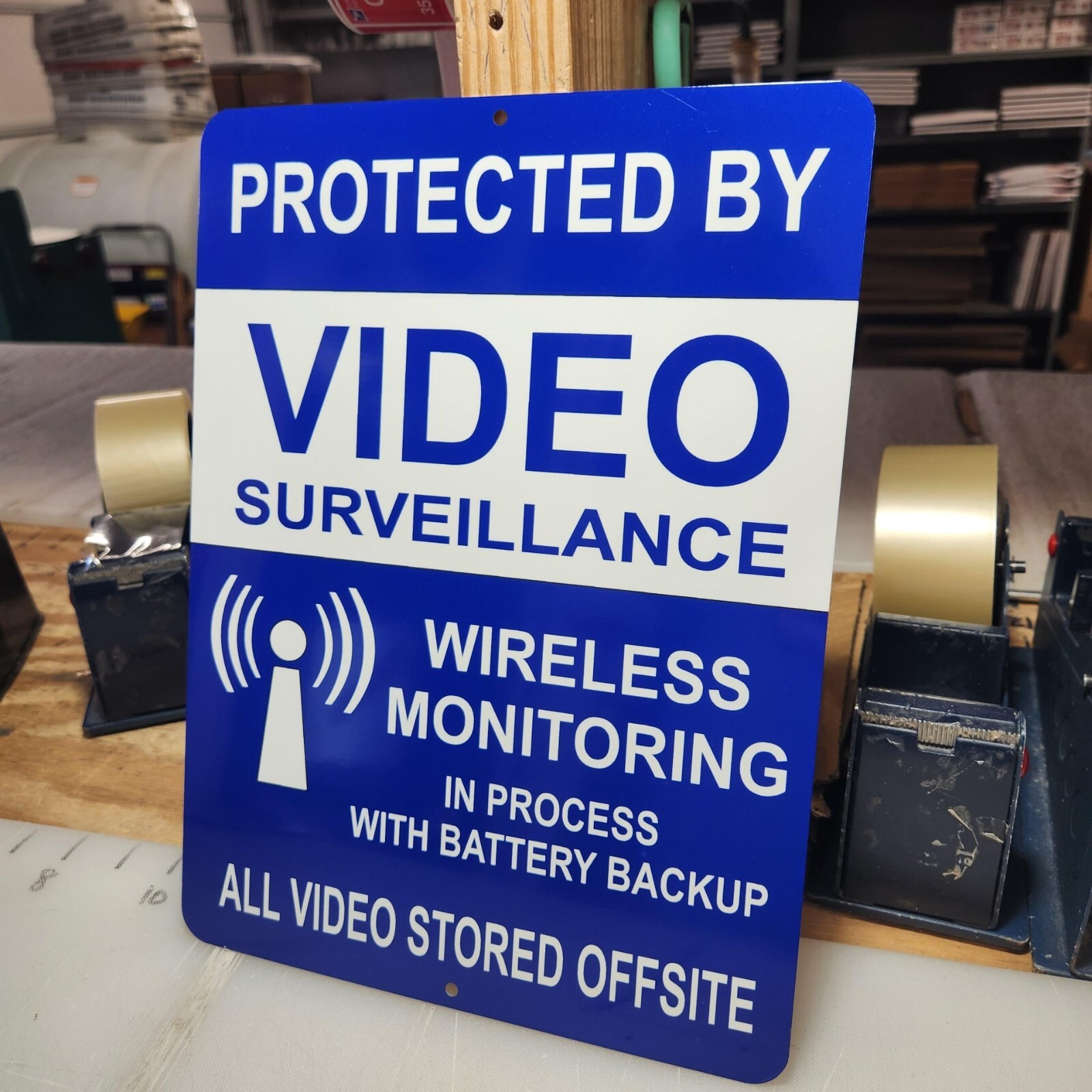 SET OF 3 Surveillance sign Warning Security cctv sign Audio Video Camera 9 x 12"