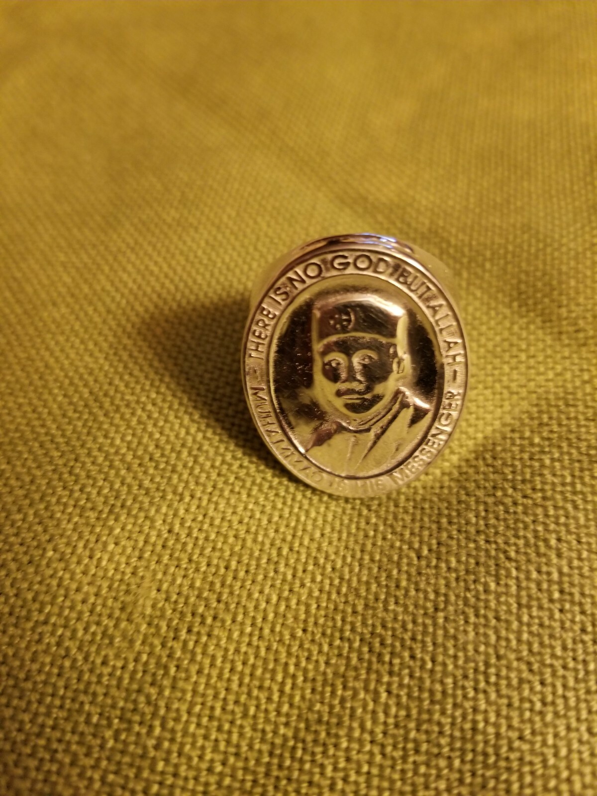 Islamic Muslim Big Hon. Elijah Sterling Silver Ring