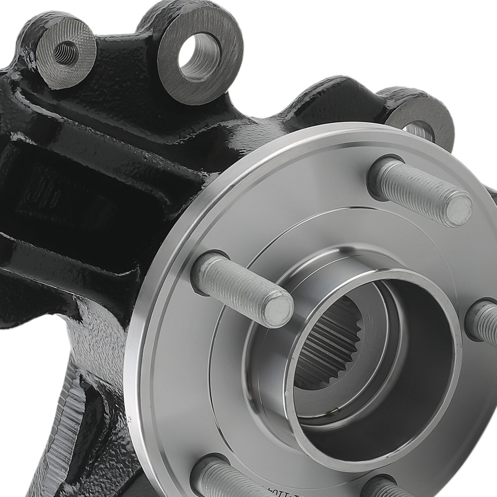 Pair Front Steering Knuckle&Wheel Bearing Hub Assembly Black For Ford Focus 2.0L