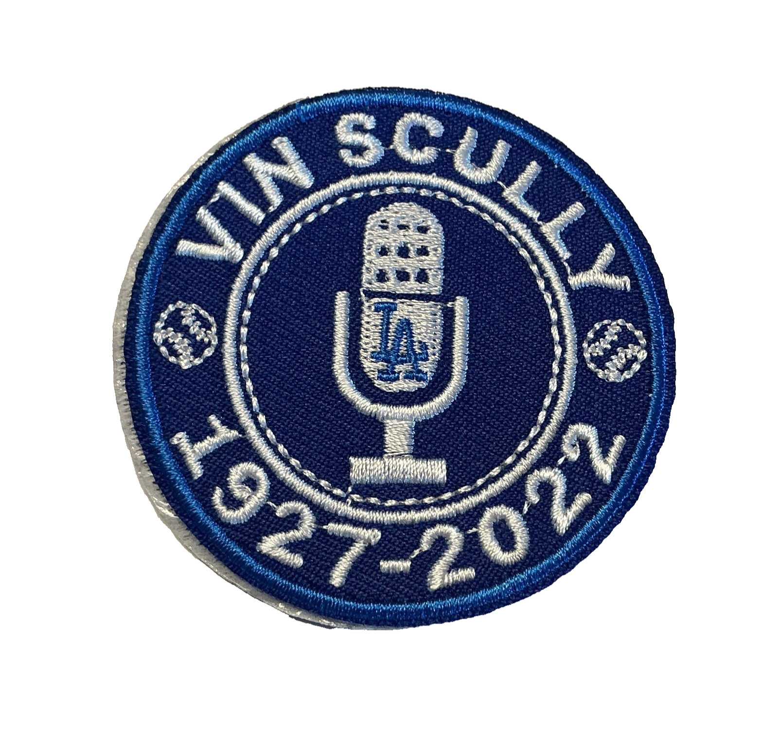 Vin Scully HOF Broadcaster LA Dodgers - 1927-2022 - Embroidered Iron-On Patch
