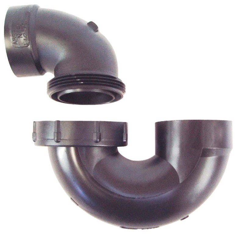 US Hardware P-098C Black ABS Bathtub Trap Carded
