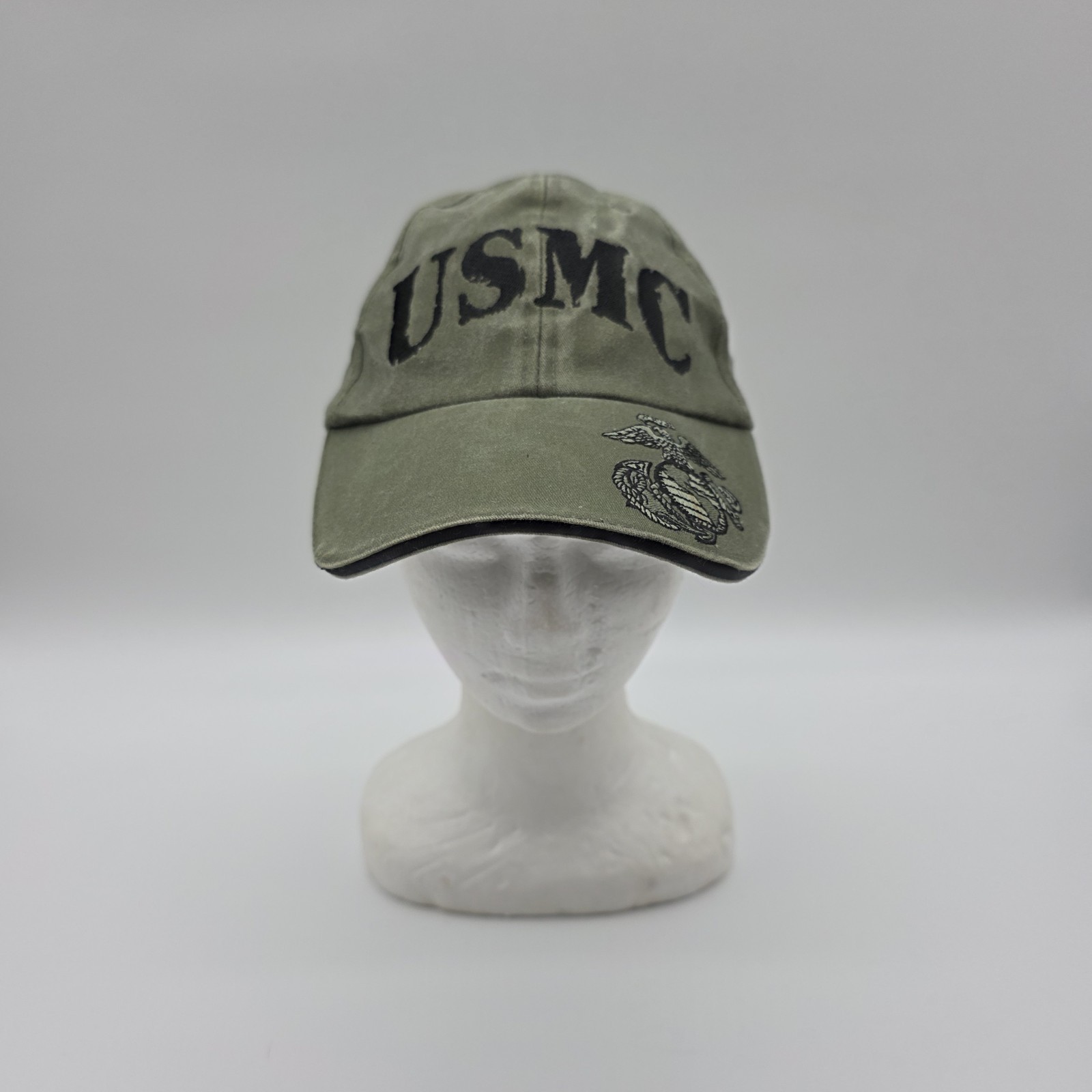 USMC Hat Olive Drab US Marine Corps Eagle Globe Strapback Cap