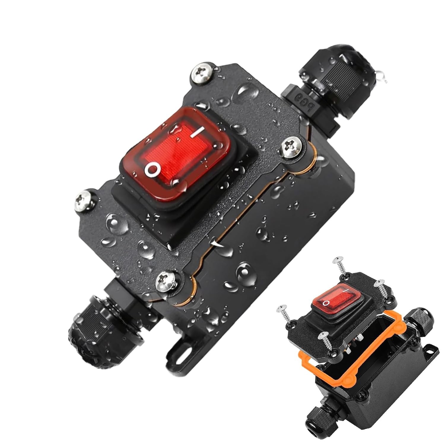 12V Inline Cord Switch IP67 Waterproof, Outdoor ON/Off Toggle DC...
