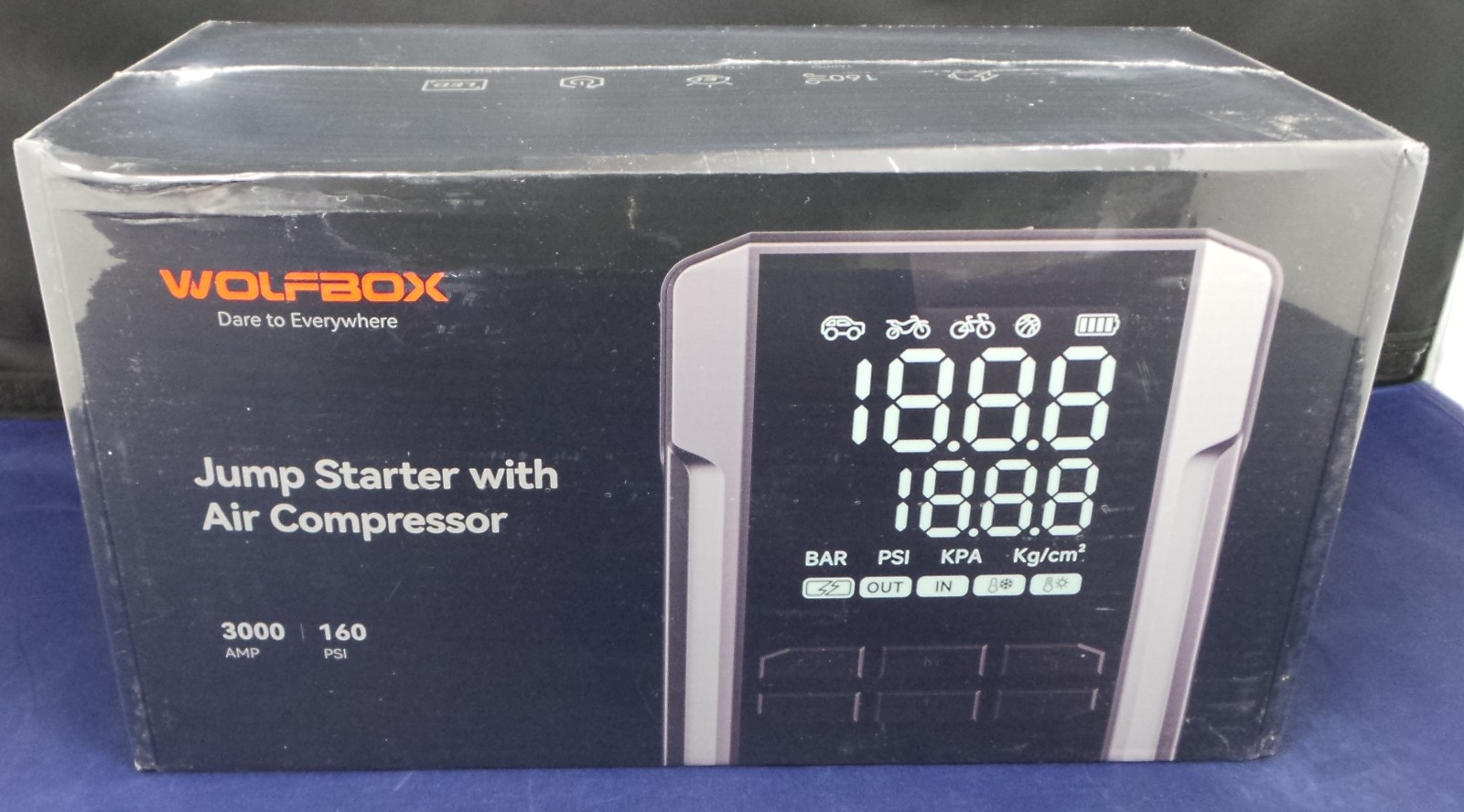 WOLFBOX MegaVolt 16 Air 3000A Jump Starter with 160PSI Air Compressor BRAND NEW