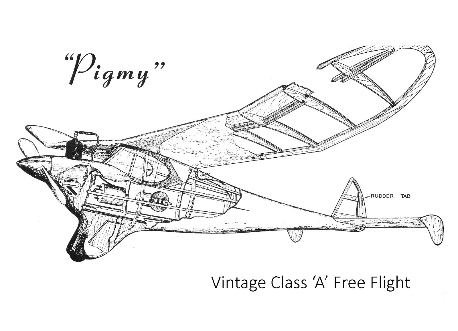 Model Airplane Plans (FF): PIGMY 36" Class 'A' (Nostalgic - 1946)