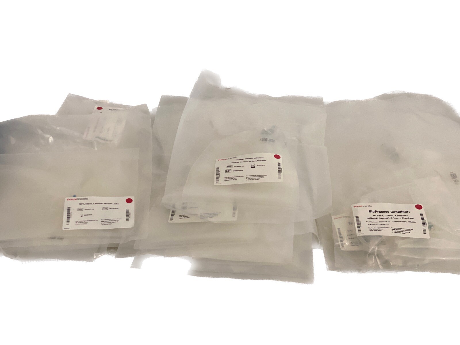 MIXED Lot of 28 Thermo 100,500,1000 mL Labtainer BioProcess Containers