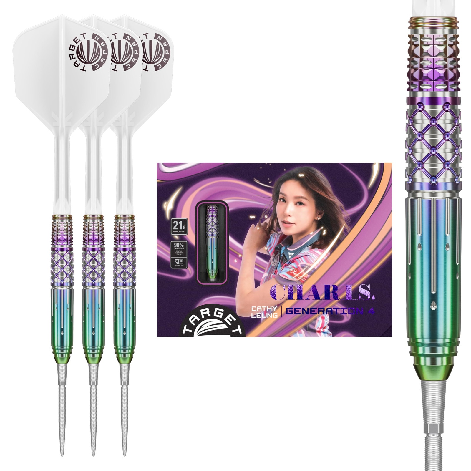 target CATHY LEUNG CHARIS GEN-4 90% 21G SP STEEL TIP DARTS